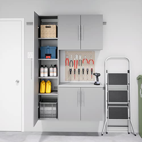 Prepac HangUps 2-Door Base Garage Storage Cabinet, 30" W x 24" H x 16" D, Light Gray