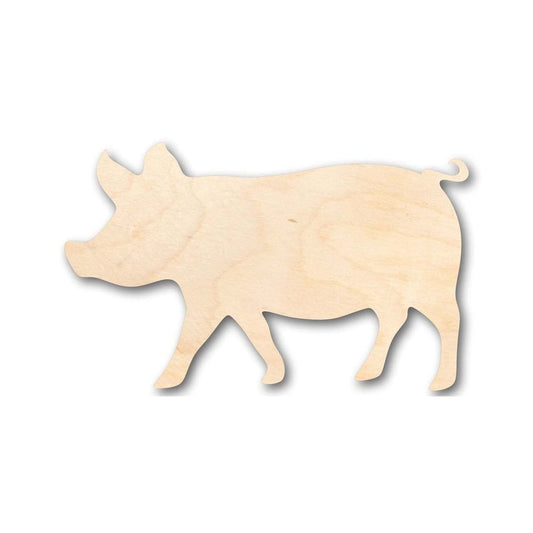 Unfinished Wood Pig Shape - Farm Animal - Craft - up to 24" DIY 4" / 1/4"