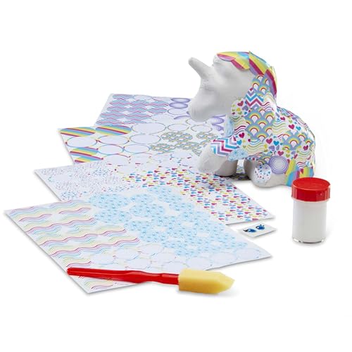 Melissa & Doug Decoupage Made Easy Unicorn Paper Mache Craft Kit with Stickers - WoodArtSupply