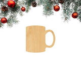 3 Pcs Mug Supply 3" Wooden Shape Ornaments Unique Unpainted Smooth Surface Unfinished Laser Cutout Wood Sheets Boards for Crafts 1/8 Inch Thick Plate WoodArtSupply