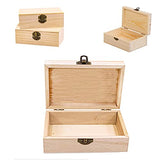 KYLER Unfinished Wooden Box with Hinged Lid, 4 Pcs- 6"x3.8"x2" Wood Boxes Bulk for Craft, Make Your Own Gift, Jewelry Pin Box KYLER