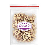 Amosfun 50pcs Cartoon Hollow Out Crown Shape Wooden Pieces Cutouts Craft Embellishments Wood Ornament Manual Accessories for DIY Art Amosfun