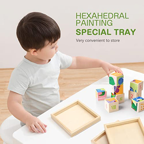 BESPORTBLE 4.7 x 4.7 in Wooden Trays, 6 Pack Square Serving Boxes - Unfinished Small Wood Serving Tray for Montessori Materials, Crafts to Paint BESPORTBLE