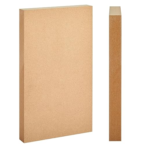 4 Pack Unfinished MDF Wood Blocks for Crafts 6 x 10", Smooth Surface for Crafts, DIY Projects (1 Inch Thick)