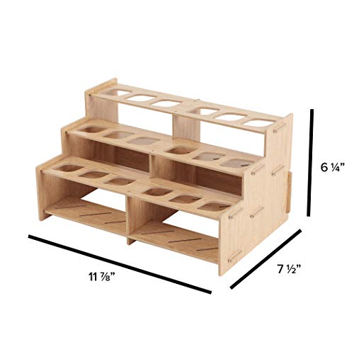 Mezzo Artist Brush and Paint Tube Organizer Rack Set 3 Pieces - Wood Grain Laminate Multi-Layer Storage Display Stand for Paintbrushes, Oil & Acrylic HG Art Concepts