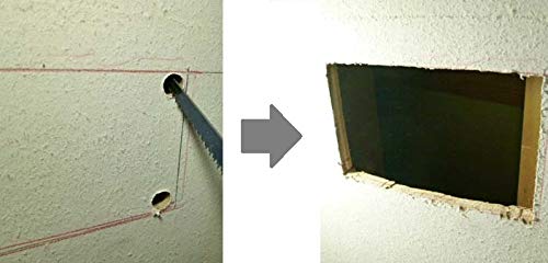 KAKURI Jab Saw with Sheath 5-1/4" for Cutting Drywall, Plaster, Wallboard, Wood, Japanese Pull Saw Hand Keyhole Saw Tool, Black, Made in JAPAN KAKURI