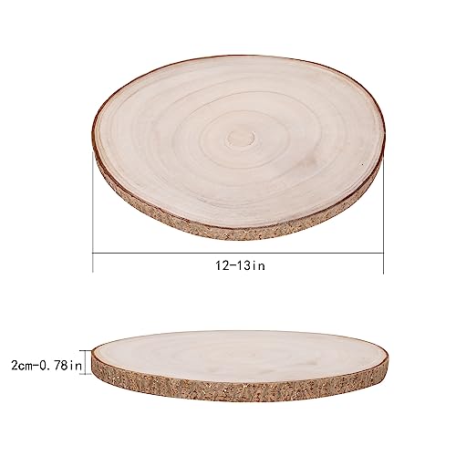 Natural Round Wood Slices 6 Pack 12-13 inches Unfinished Wood kit Circles DIY Crafts Wood Ornament Discs