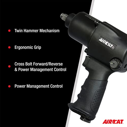 AirCat Pneumatic Tools 1431: 1/2-Inch Impact Wrench 1,000 ft-lbs - Standard Anvil AIRCAT