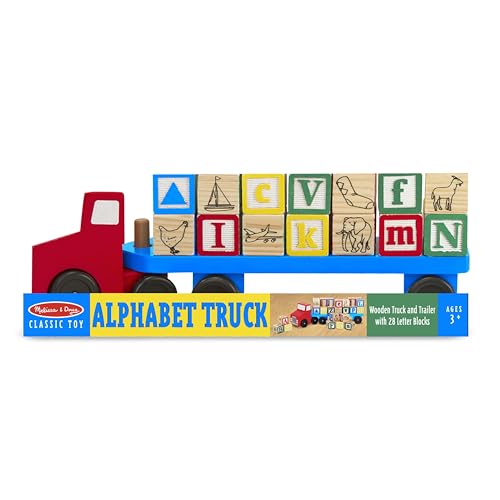 Melissa & Doug Alphabet Blocks Wooden Truck Educational Toy - WoodArtSupply