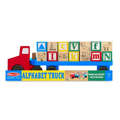 Melissa & Doug Alphabet Blocks Wooden Truck Educational Toy - WoodArtSupply