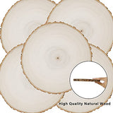 Prsildan 4 Pack Large Wood Circle Slices, 8 to 10 Inches DIY Unfinished Wood Table Centerpieces, Natural Rustic Round Crafts for Indoor Christmas Prsildan