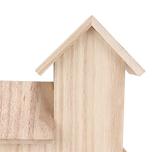 Pssopp Outdoor Birdhouse Unfinished Wood Bird House Kits to Paint for Kids Birdcages for Outdoors Hanging, 15.5 x 15.5 x 20cm(3 Rooms) Pssopp