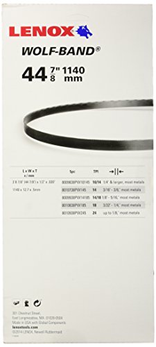 LENOX Tools Portable Band Saw Blades, 44-7/8" x 1/2" x .020", 14 TPI, 5-Pack (8010738PW145) Lenox