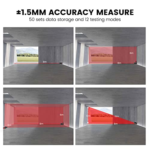KOLSOL Stud Finder with 196ft Laser Measure, 3 in 1 Electric Wall Scanner Sensor with ±0.1° Digital Level Lithium Battery, LCD Studs Detector Audio KOLSOL