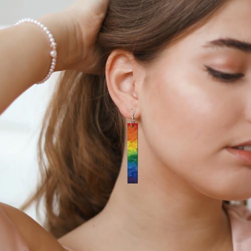 Sewroro Blank Wood Earrings Wooden Rectangle Charms Unfinished Wooden Earring Set for Jewelry Earring Making Sewroro