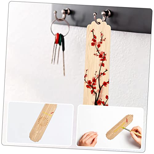 LALAFINA 30 Sets Wooden Blank Bookmark Unfinished Wood Tags Wooden Craft Bookmark Blank Bookmark with Holes Bamboo Gift Tags Wood Gift Tag Reading LALAFINA