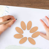 COHEALI 50pcs Wood Round Cutouts Unfinished Oval Wood Shapes Pieces Wood Discs Slices Oval Wood Embellishments for DIY Craft Wedding Christmas Decor COHEALI