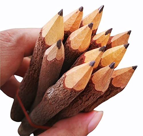 NUTTA - 12 Pencils Graphite Wooden Pencils Rustic Branch & Twig Wood Pencil Home Decoration or Gift Handmade Wooden Craft DIY Decorate Room Decor NUTTA