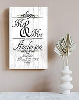 Mr & Mrs Wedding Gift Sign PERSONALIZED Family Name Established Sign Customized for Newlywed Couple EST. Date Broad Bay