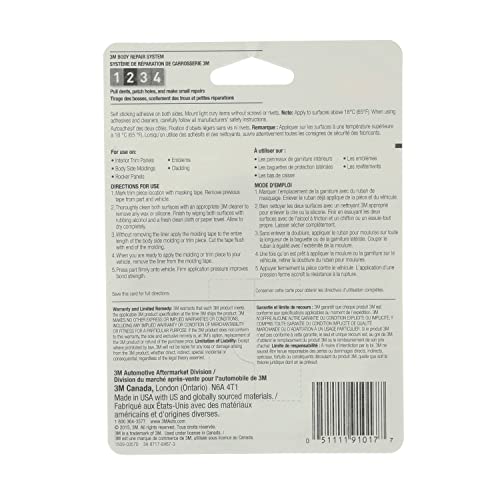 3M Super-Strength Molding Tape, 1/2 in x 15 ft, High Strength Double-Sided Adhesive, Permanently Attaches Side Moldings, Trim and Emblems to Interior 3M