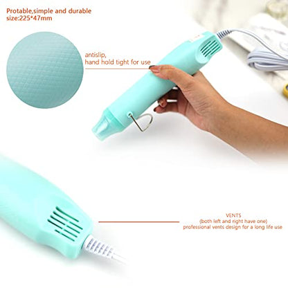 Mini Heat Gun for Crafts, 300W, Ergonomic Lightweight Hot Air Gun, Craft Supplies for Embossing, Acrylic Pouring, and Drying Resin