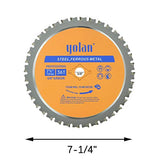 Yolan 7 1/4” Metal Cutting Circular Saw Blade, 7-1/4-Inch 180 Blade,36-Tooth,Carbide Tipped, 5/8-Inch Arbor, Diamond Knockout Arbor for TCT Miter Saw yolan