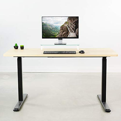 VIVO Light Wood 60 x 24 inch Universal Solid One-Piece Table Top for Standard and Sit to Stand Height Adjustable Home and Office Desk Frames, - WoodArtSupply