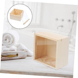 ABOOFAN 5pcs Box Storage Wooden Box Arts and Crafts for Adults Clear Keepsake Boxes with Lids Jewelry Gift Boxes for Earrings Unfinished Wooden Crate ABOOFAN