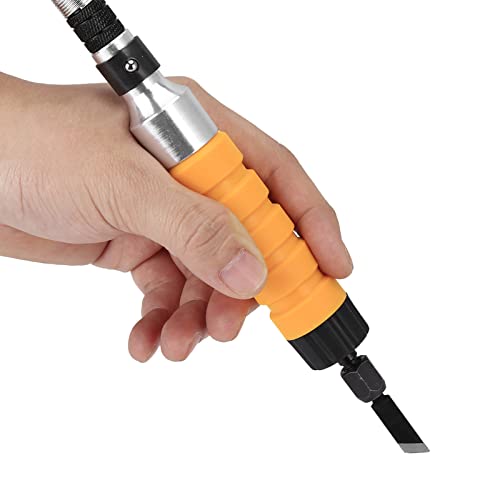 Electric Woodworking Carving Chisel Engraving Knife Tool 5 Carving Blades 2 Wrench and Soft Tube Set Yosoo