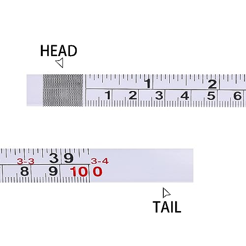 2 Pack Measure Tape with Adhesive Backing,39'' Left to Right Metal Self-Adhesive Measuring Tape Sticky Measure Tape Double Scale Sticky Tape Measure Mozeat Lens