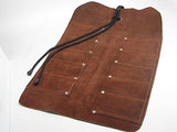 UJ Ramelson Tool Roll Holder, Durable Rollable Roll-up Hanging Pocket Pouch for Chisels, Hammers, Gouges, and More (10 Pocket, Leather) UJ Ramelson Co