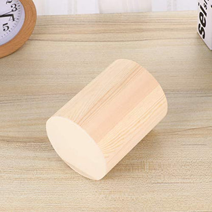 Wooden Pen and Pencil Holder 2 Pcs Wood Pencil Holder Brush Container Holder Desktop Wooden Container Multi Use Holder for Home Office DIY (Round