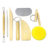 Honbay 8-Piece Wooden Pottery Clay Wax Tool Kit Carving Sculpting Modeling Tool Set HONBAY