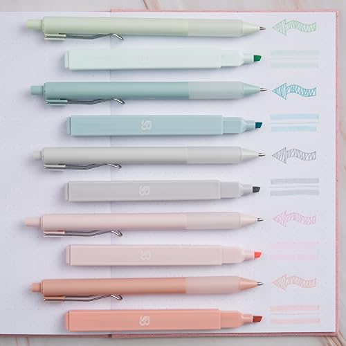 BLIEVE - Aesthetic Highlighters and Gel Pens With Soft Ink And Tip, No Bleed Dry Fast Easy to Hold, for Bible Journaling Planner Notes School Office - WoodArtSupply