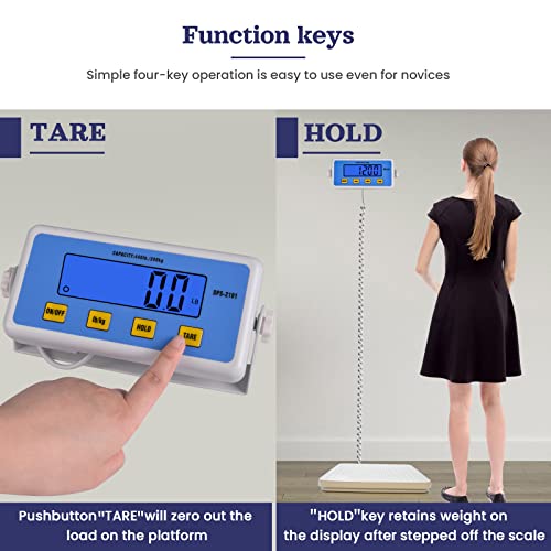 Tetuga Professional Medical Floor Scale, 440 lb High Capacity Digital Physician Scale, Accurate Healthcare Scale for Home Gym Office Use Tetuga