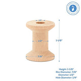 Hourglass Wooden Spools 1-1/8 x 7/8-inch Pack of 500 Birch Wood spools for Crafts and Unfinished Wood Ornaments by Woodpeckers Woodpeckers