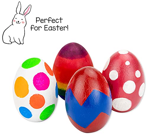 Hygloss Products Wooden Eggs - Unpainted Natural Wood Eggs Great For Easter Crafts - 1-3/4 x 2-1/2 Inches, 12 Pack Hygloss