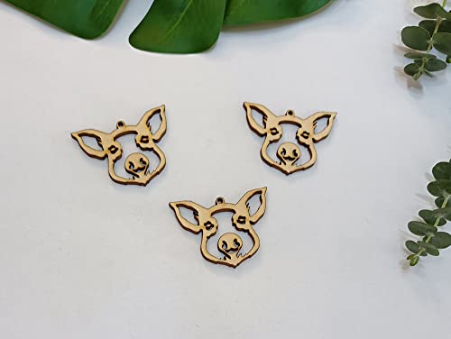 30pcs of Pig Wood Earring Blanks,DIY Farmhouse Wood Earrings Blanks for Craft Jewelry Making(2'') Yuxuanish