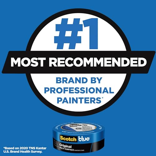 ScotchBlue Painter's Tape Original Multi-Surface Painter's Tape, 1.88 In. x 60 Yds, Blue, Paint Tape Protects Surfaces & Removes Easily, Painting ScotchBlue