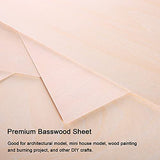 20 Pack Basswood Sheet, 1/16 X 8 X 12 Inch Unfinished Thin Plywood Wood Sheets for DIY Crafts DOMG