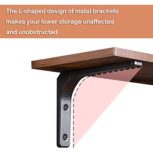 DINZI LVJ Long Wall Shelves, 39.4Inch Wall Mounted Shelves Set of 2, Extra Large Wall Storage Ledges with Sturdy Metal Brackets for Living Room, - WoodArtSupply