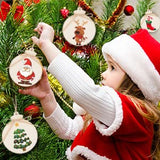 OurWarm 50pcs DIY Christmas Wooden Ornaments Unfinished, 4" Large Natural Wood Slices Predrilled with Hole Wooden Circles for Crafts Christmas OurWarm