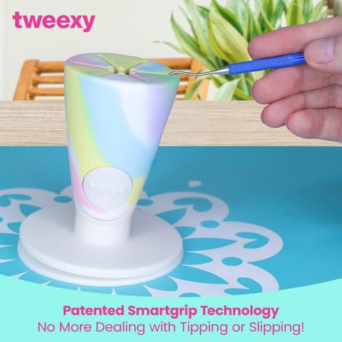 tweexy Hinge Untippable Vinyl Weeding Scrap Collector | Smartgrip Anti-Spill Airlock Suction Weeding Vinyl | HTV Crafting Adhesive Paper Sheet Holder - WoodArtSupply