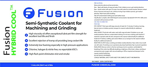 Advanced General Purpose Coolant for Cutting and Grinding Machine Shop Operations | Ultimate Human/Enviro Friendly | Fusion Hybrid Cool (1 Gallon) Fusion Chemical