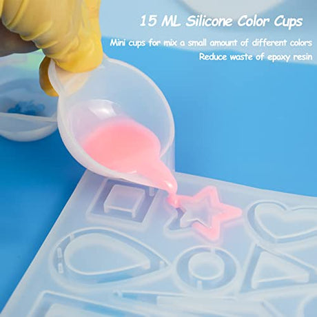 Silicone Measuring Cups Tool Kit for Resin, Non-Stick Black Number 250& 100ml Epoxy Mixing Cups, Reusable Resin Supplies with Silicone Mat, Stir Creahaus