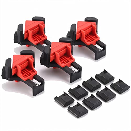 90 Degree Corner Clamps,Wood Working Tools, 4PCS Right Angle Clamps, Clip Clamp Tool for Woodworking Corner Clip Fixer Corner,Woodworking Gifts for