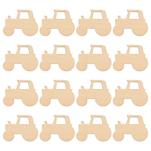 MAGICLULU 20pcs Cartoon Tractor Wooden Slices for Crafts Wood Slices to Drawing Kids DIY Paint Wood Crafts Unpainted Wooden Slices DIY Unfinished Car MAGICLULU
