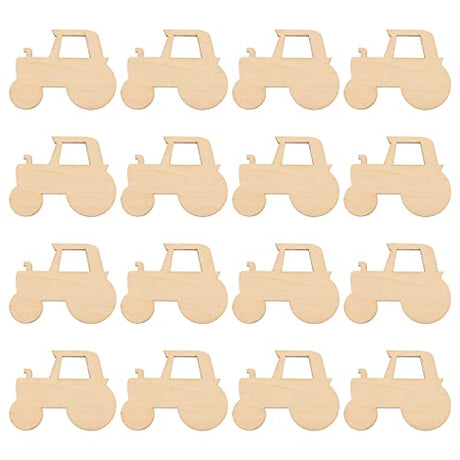 MAGICLULU 20pcs Cartoon Tractor Wooden Slices for Crafts Wood Slices to Drawing Kids DIY Paint Wood Crafts Unpainted Wooden Slices DIY Unfinished Car MAGICLULU