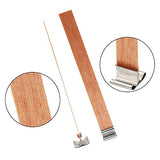 154Pcs Wood Candle Wicks, BENBO 5.1 X 0.5 Inch Smokeless Crackling Wooden Candle Wicks Natural Candle Wicks with Iron Stand Candle Warning Labels for BENBO