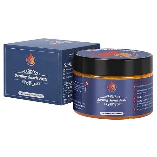 Burning Scorch Paste, Wooden Burning Paste,Wood Burning Gel,Combine with Silk Stencil on Wood,Denim,Canvas,Used with Heated Gun - WoodArtSupply